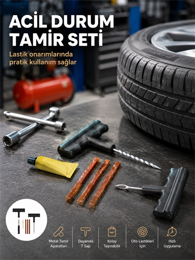 Acil Durumların Kurtarıcısı Çok Amaçlı Lastik Tamir Seti