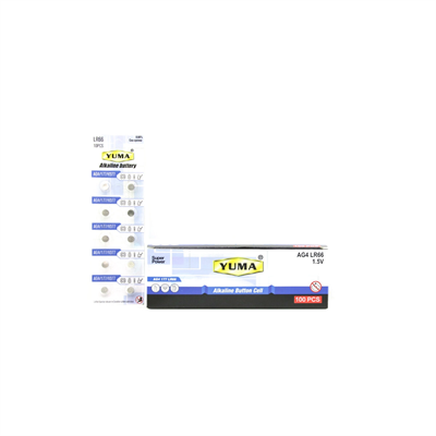 Ag4 Lr-66 Düğme Pil Alkalin 1.5v 10lu Kart Ym-9ag4 Bx40