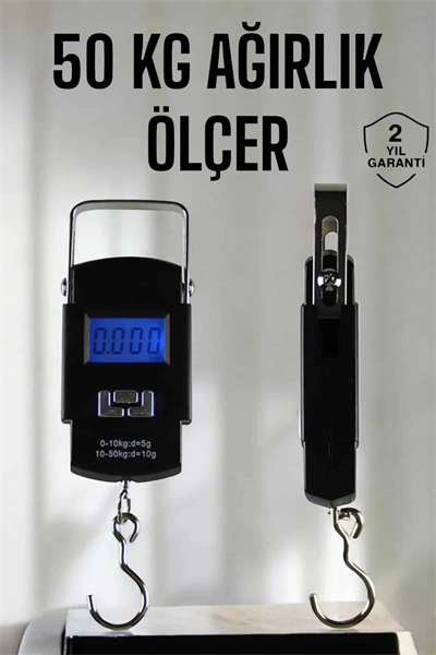 Ağırlık Ölçer 50 Kg El Terazisi El Kantarı Pilli Led Ekran
