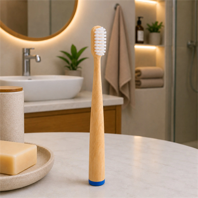 Ahşap - Bambu Mavi Sap - Ayaklı Diş Fırçası Bx40