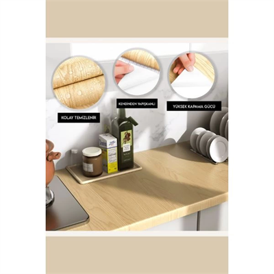 Ahşap Görünümlü Kendinden Yapışkanlı Kaplama Folyosu 5 Metre