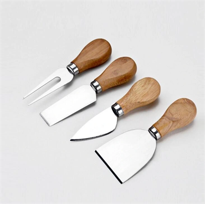 Ahşap Saplı 4 Lü Peynir Bıçağı Seti