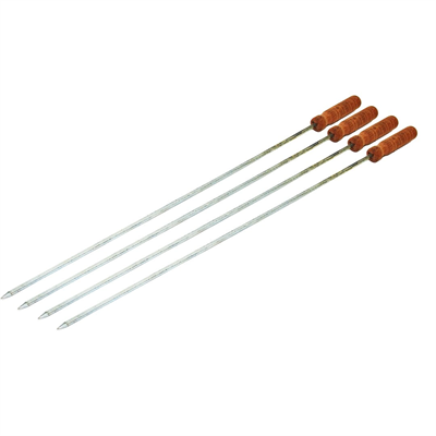 Ahşap Saplı Kalın Kare Mangal Şişi - 50 cm - Güvenli Tutuş