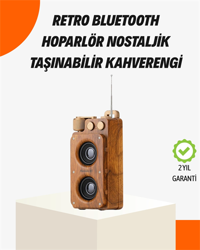 Ahşap Tarzı Kablosuz Hoparlör 5W Güçlü Bass TF USB AUX
