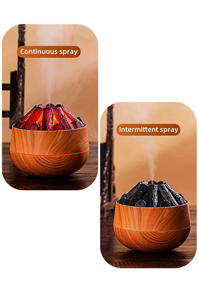 Ahşap Tasarımlı Soğuk Buhar Hava Nemlendirici ve Aroma Difüzörü, 300 ml Kapasiteli, Bej Renk