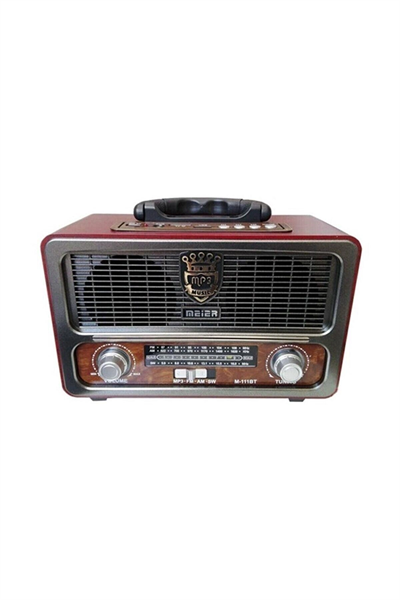 Ahşap retro FM radyo USB SD Bluetooth hoparlör beyaz renk 2 yıl garantili - Elektronik