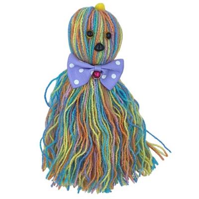 Ahtapot Şekilli Zilli Ve İpli Rengarenk Püsküllü Sevimli Kedi Oyuncağı (3936)