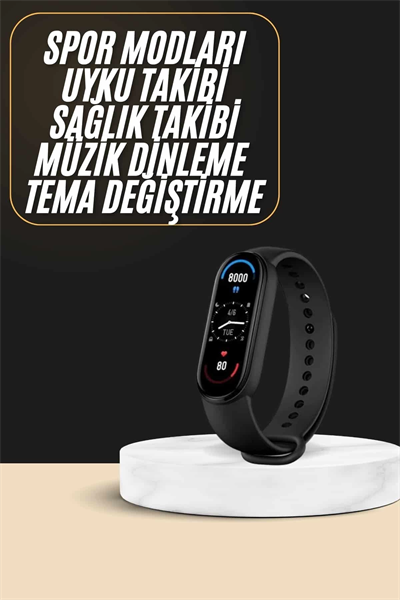 Akıllı Bileklik Android ve İOS Uyumlu Bildirim ve Çağrı Görme Spor Takibi