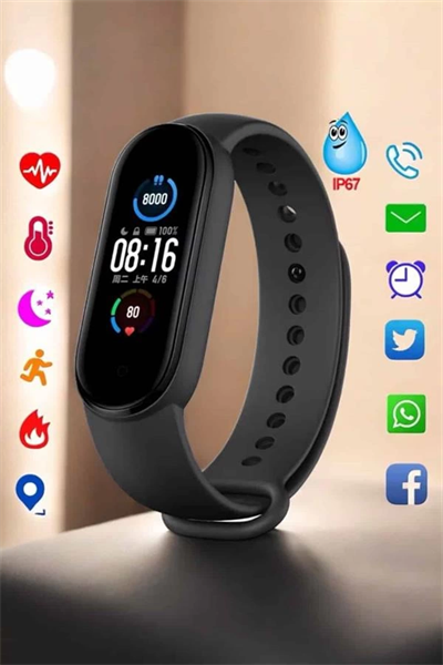 Akıllı Bileklik Fitness ve Sağlık İçin Akıllı Bileklik Adım Sayar, Kalp Atışı, Uyku İzleme