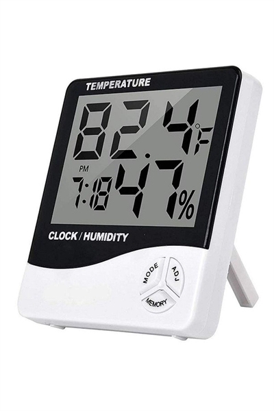 Akıllı Dijital Nem Sıcaklık Ölçer Termometre Masa Saati Fonksiyonel Ev Oda Ortam Dijital Sensörlü