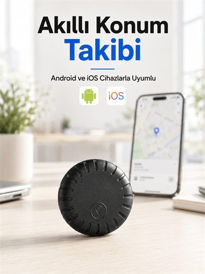 Akıllı GPS Takip Cihazı Android ve iOS Uyumlu 2 Yıl Pil Ömürlü Mini Konum Bulucu