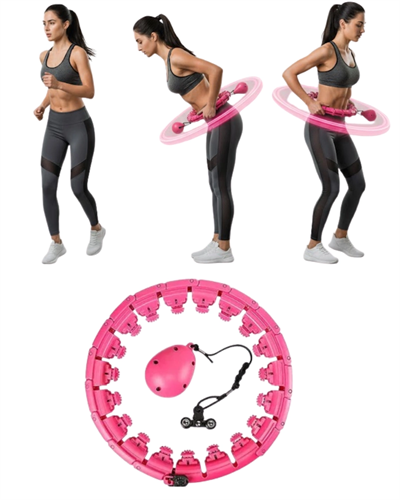 Akıllı Hula Hoop Çemberi 24 Parça Ayarlanabilir Mor Zayıflama Halkası