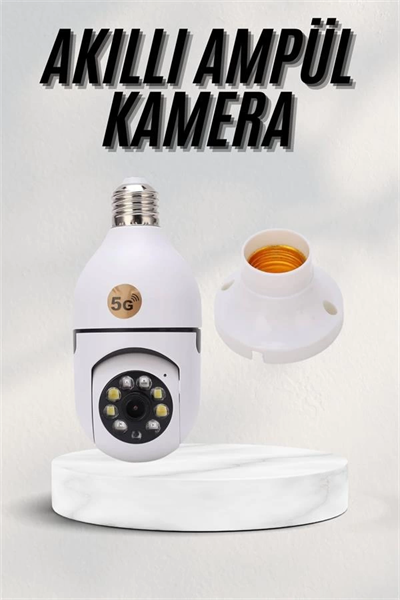 Akıllı Kamera Wifi Kamera Duylu Ampul Görünümlü 360 Derece Dönebilen Ev Kamerası