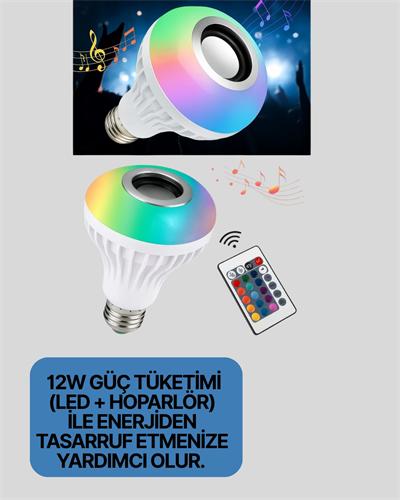 Akıllı LED Ampul – E27 Uyumlu ve Müzik Çalarlı Tasarım