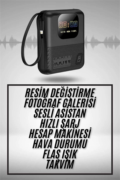 Akıllı Powerbank 10.000 MAH 4 Çıkışlı Taşınabilir Dijital Göstergeli