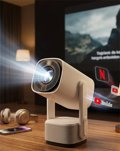 Akıllı Projeksiyon Powerbankli Taşınabilir Sinema Projektörü 4k HD Kaliteli