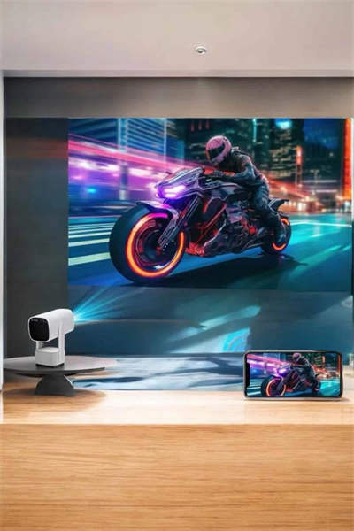 Akıllı Projeksiyon Powerbankli Taşınabilir Sinema Projektörü 4k HD Kaliteli