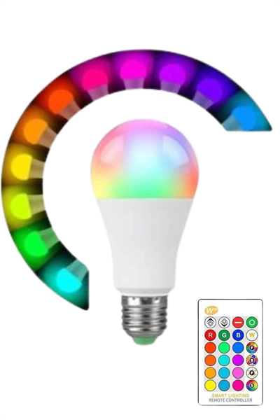 Akıllı RGB Led Ampul Led Uzaktan Kumandalı Renk Değiştiren Ampul
