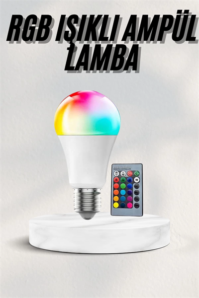 Akıllı RGB Led Ampul Led Uzaktan Kumandalı Renk Değiştiren Ampul