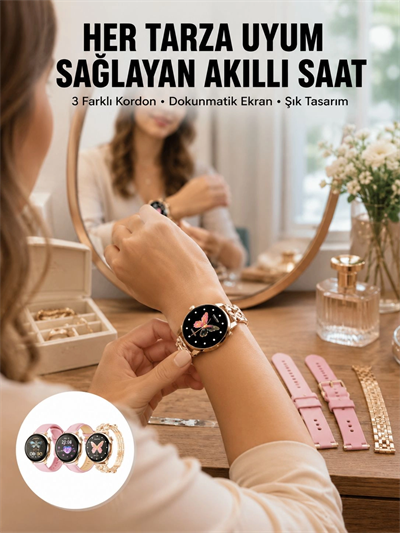 Akıllı Saat – Kalp Atış Takipli, Spor Modlu, Uzun Pil Ömürlü Yeni Nesil