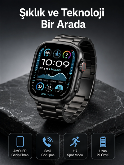 Akıllı Saat 3 Kordonlu Waterproof Adımsayar, Titreşim ve GPS Özelliği