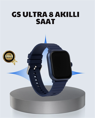 Akıllı Saat 360 mAh Çoklu Spor Modlu Lacivert Siyah Kordon