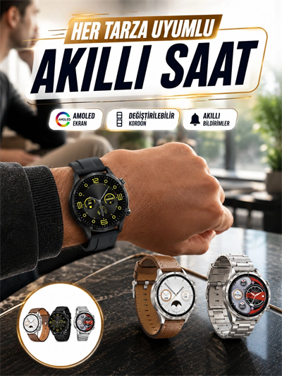 Akıllı Saat 5.0 Bluetooth Bağlantılı Sağlık ve Uyku Takibi Sosyal Medya Girişli Yeni Nesil