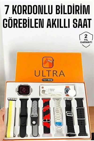 Akıllı Saat 7 Farklı Kordonlu Arama Cevaplayan Bildirim GPS Özelliği