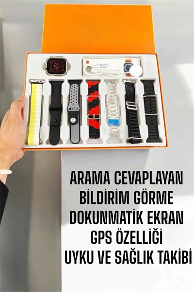 Akıllı Saat 7 Farklı Kordonlu Arama Cevaplayan Bildirim GPS Özelliği