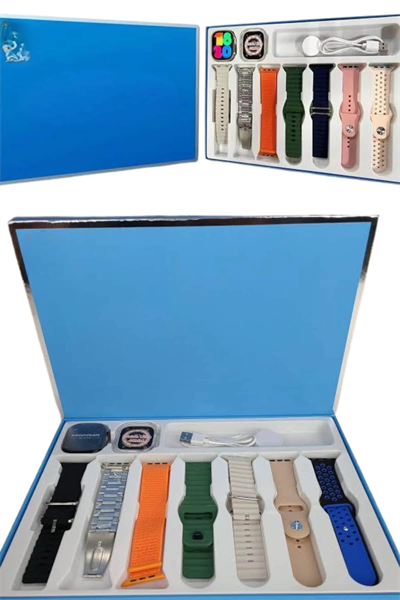 Akıllı Saat 7 Kordon Hediyeli Takvim Alarm Nabız Ölçer Bildirim Görme Sesli Görüşme