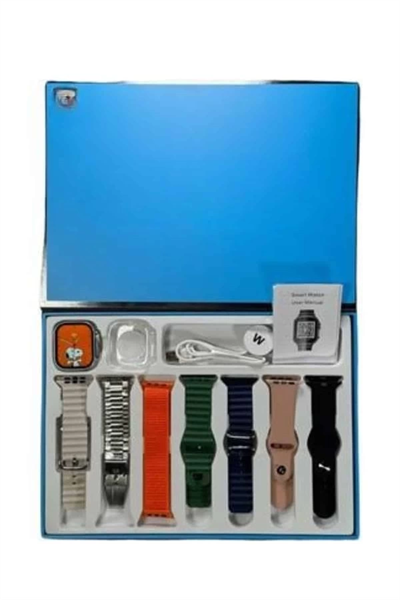 Akıllı Saat 7 Kordon Hediyeli Takvim Alarm Nabız Ölçer Bildirim Görme Sesli Görüşme