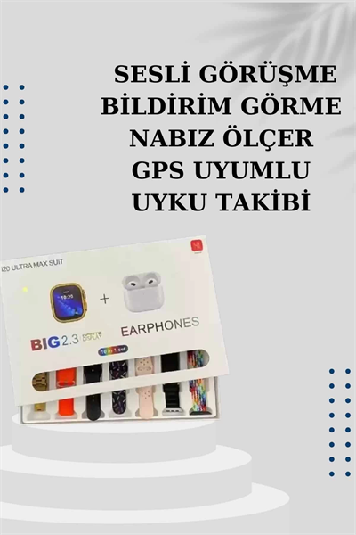 Akıllı Saat 7 Kordonlu Kulaklık Hediyeli Nabız Ölçer Uyku Takibi Sesli Görüşme