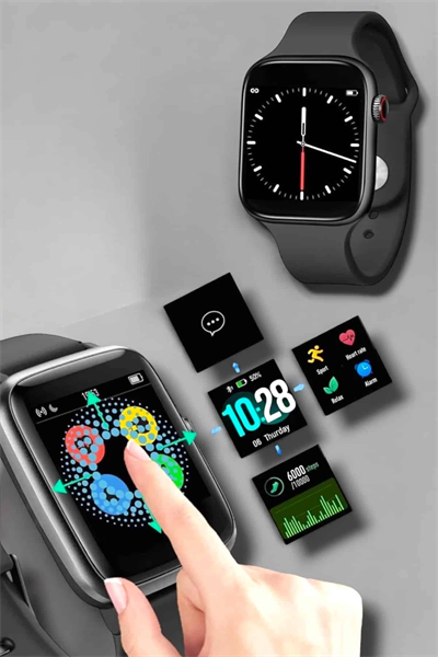 Akıllı Saat Adım Sayar, Kalp Atışı İzleme Dokunmatik Bluetooth Bağlantılı