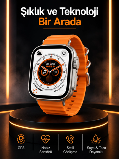 Akıllı Saat Android ve İOS Uyumlu 49 MM NFC Özelliği GPS Takibi Yeni Nesil