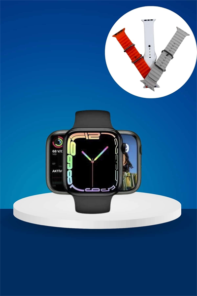 Akıllı Saat Arama Görüşme Bildirim Görme Uyku ve Sağlık Takibi Nabız Ölçer 3 Kordon Hediyeli