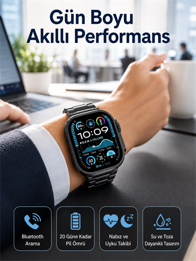 Akıllı Saat Arama Konuşma GPS ve NFC Özelliği 3 Kordonlu Amoled Ekran