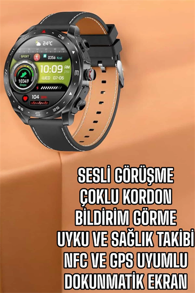 Akıllı Saat Bildirim Görme Sesli Görüşme Çoklu Kordon GPS Takibi