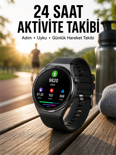 Akıllı Saat Bluetooth Bağlantılı Amoled Ekran Uyku ve Sağlık Takibi Yeni Nesil