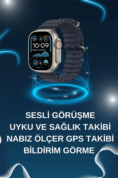 Akıllı Saat Bluetooth Bağlantılı NFC ve GPS Uyumlu Nabız Ölçer Sesli Görüşme