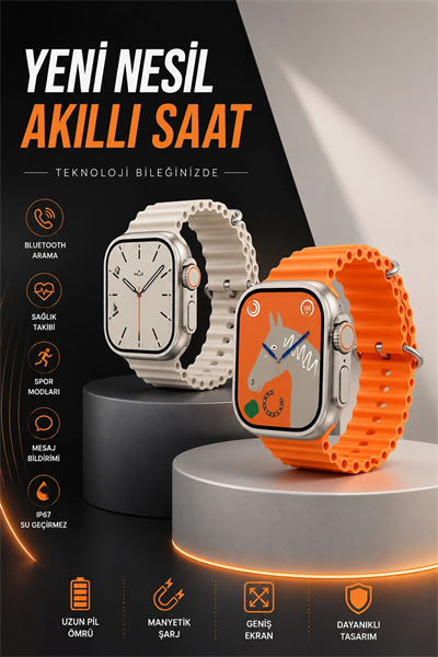 Akıllı Saat Bluetooth Bağlantılı Uyku ve Sağlık Takibi