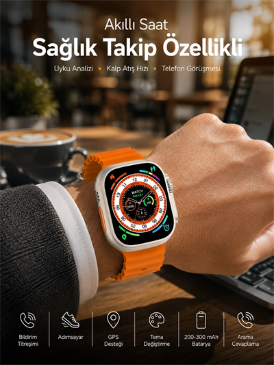 Akıllı Saat Bluetooth Bağlantılı Uyku ve Sağlık Takibi
