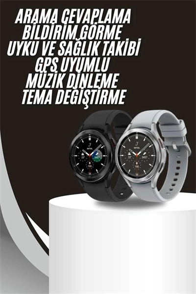 Akıllı Saat Bluetooth Bağlantılı Yuvarlak Ekran Plastik Kordonlu