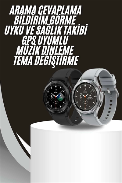 Akıllı Saat Bluetooth Bağlantılı Yuvarlak Ekran Plastik Kordonlu