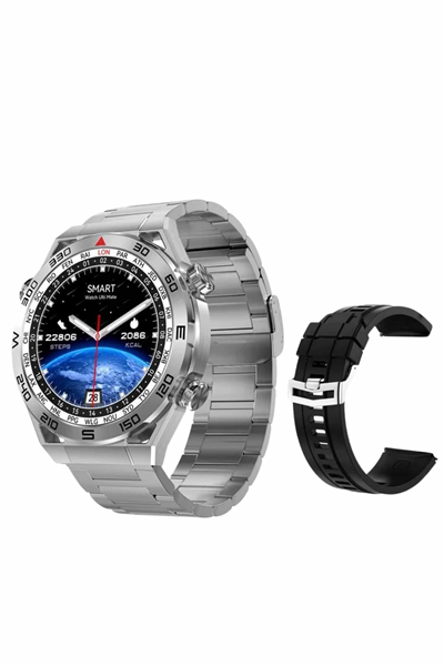 Akıllı Saat Çelik Kordonlu Amoled Ekran Android ve İOS Uyumlu Çağrı Cevaplayabilen