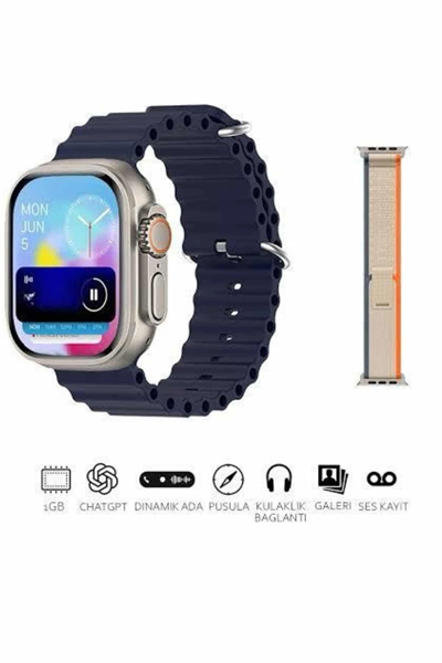 Akıllı Saat Çok Fonksiyonlu Unısex Sosyal Medya Girişli Bluetooth Bağlantılı Yeni Nesil
