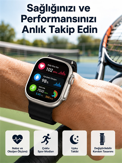 Akıllı Saat Çok Fonksiyonlu Unısex Sosyal Medya Girişli Bluetooth Bağlantılı