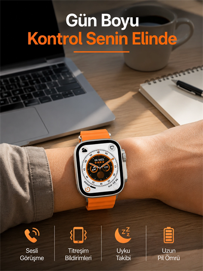 Akıllı Saat GPS Özelliği Bildirim Görme Adımsayar Sesli Görüşme Yapabilen Yeni Nesil