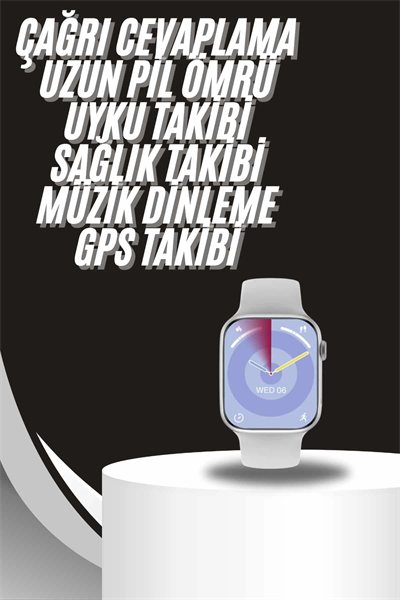 Akıllı Saat Gümüş Kasa Bluetooth Kulaklık Hediyeli Çok Fonksiyonlu İkili Set