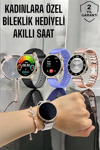Akıllı Saat Kadınlara Özel Arama Cevaplayan Bluetooth Bağlantılı