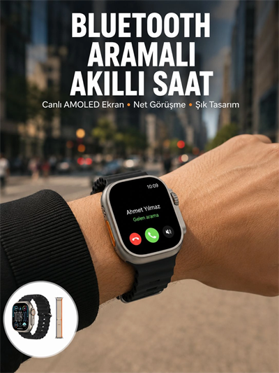 Akıllı Saat Kol Saati Android ve İOS Uyumlu Nabız Ölçer Sesli Asistan Yeni Nesil
